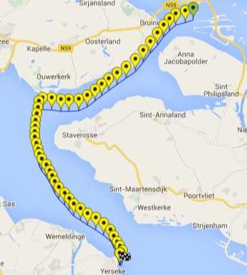 Leg 10 Oosterschelde tot Yerseke 26 e 17:00 26 e 21:30 Na de Krammer nog heel even gekeken naar Sint Philipsland.