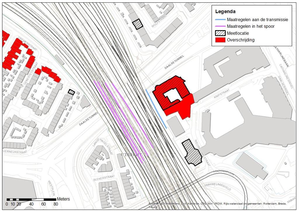 Figuur 24: Mogelijke maatregelen subgebied Daalseplein 26. 2 e Daalsebuurt (Seringstraat) Er zijn 74 woonadressen met een overschrijding.