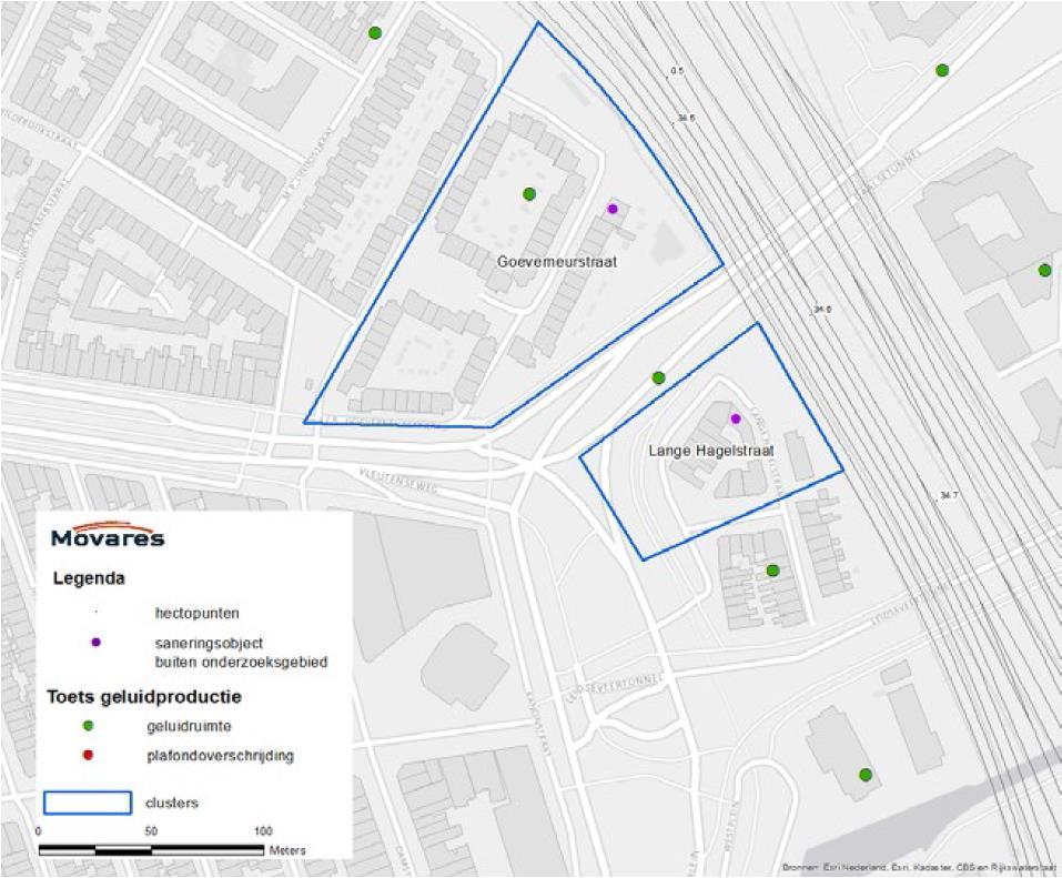 Figuur 30: Locaties met verlaging van het GPP en een saneringsobject in de omgeving 5.2.