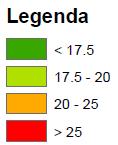 Figuur 47: Jaargemiddelde concentratie fijn stof (PM2,5) in de huidige situatie 2012 Figuur 48: