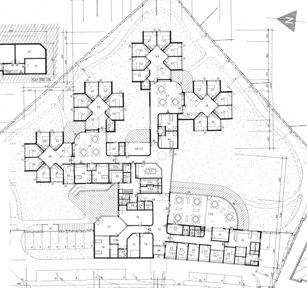 Regenwaterbeheer Context Gebouw met alles op de begane grond Project met lage densiteit: grote dakoppervlakten