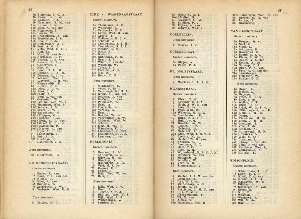 26 7a Engering, J. C. A. 7b Koster, D. C. de 9a Magielse, C. J. 9b Haasteren, J. M. van Ha Duimel, J. M. 11 b Most, A. van der 13a Vijgeboom, J. 13a Loman, W. 13b Griethuijsen, A.