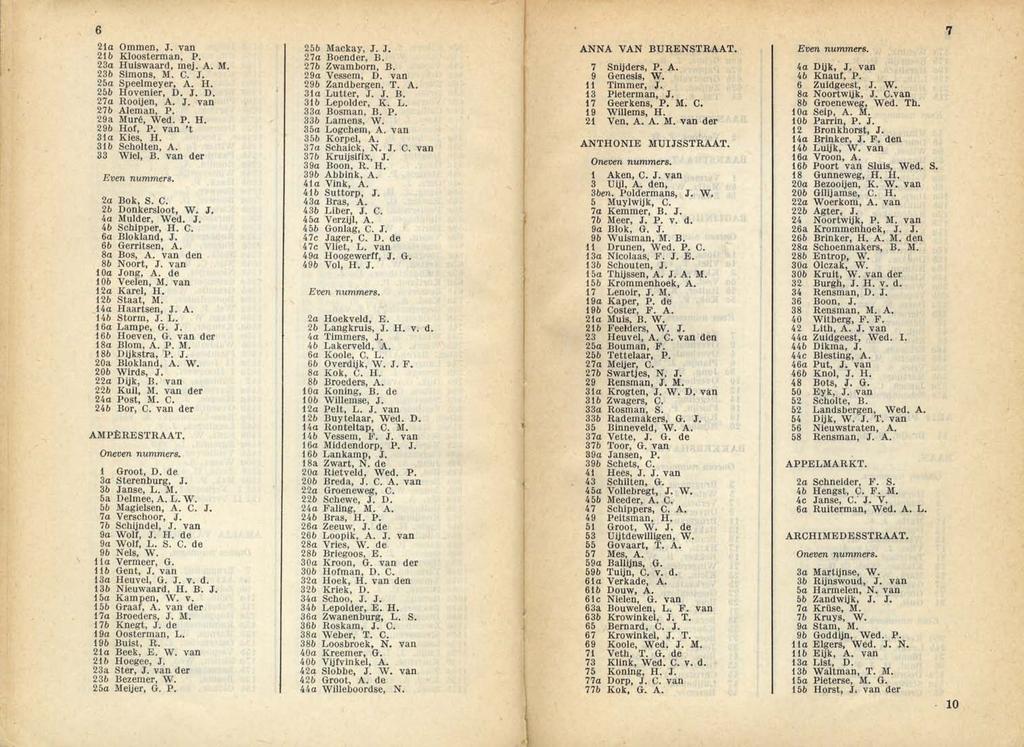 6 21a Ommen, J. van 21b Kloosterman, P. 23a Huiswaard, mej. A. M. 23b Simons, M. C. J. 25a Speelmeyer, A. H. 25b Hovenier, D. J. D. 27a Rooijen, A. J. van 27b Aleman, P. 29a Muré, Wed. P. H. 29b Hof, P.