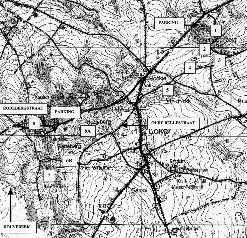 4 Van de Scherpenberg naar de Baneberg Fragment uit topografische kaart n 28/5-6 met toelating A 1858 van het Nationaal Geografisch Instituut - tel. 02-629 82 82.