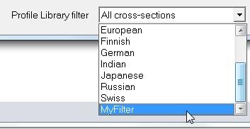 Profile Library Editor The Available items of this group now shows only the IPE and UI Types. This example illustrated how filters for the Profile Library can be defined and used.