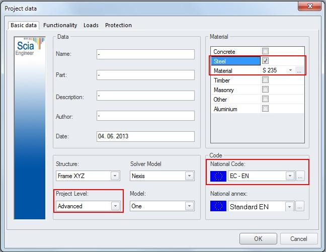 Profile Library Editor - Select a new Analysis project - Confirm the selection with.