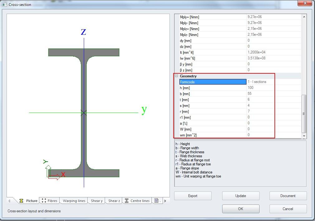 Profile Library Editor This cross-section can now be used within the Scia Engineer model, checks... - Close the Cross-section dialog by pressing. - Close the New cross-section dialog by pressing.