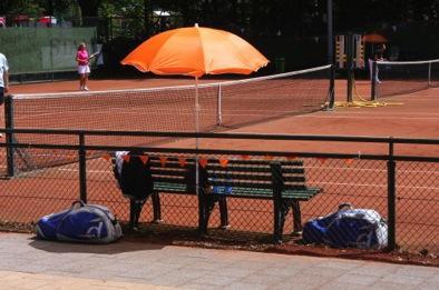 De oranje aankleding in het kader van het EK geven het park kleur en nog meer gezelligheid. Op alle niveaus is er sprake van prachtige wedstrijden met vandaag de finales.