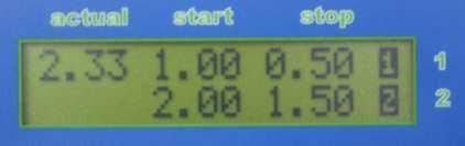 A B Afbeelding 2: Display met actuele gegevens 3.2 Tonen en bewerken parameters op controller De pumpcontroller heeft diverse parameters die op de controller zelf getoond en ingesteld kunnen worden.