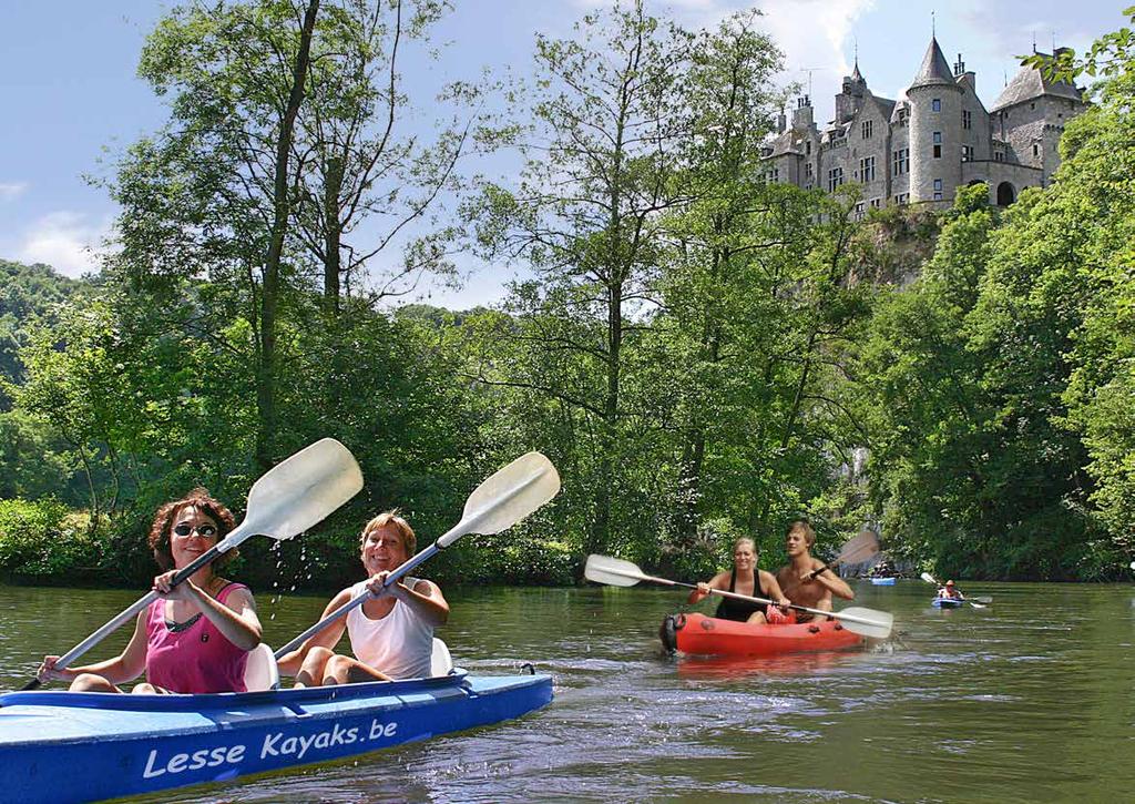 2 trajecten naar keuze 1 Houyet > Anseremme : Traject van 21 km, duur ± 5.00u Traditionele afvaart van de Lesse. Een onvergetelijke dag op het water!