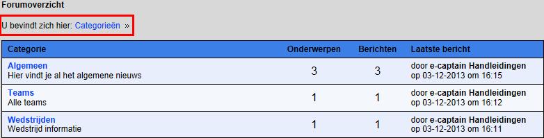 2 / 9 Daaronder staat een lijst van alle actieve categorieën.