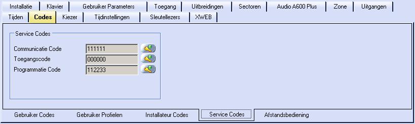 ACTIVERING PROGRAMMA S Communicatie Code Deze moet in de centrale geprogrammeerd worden om USB verbinding mogelijk te maken.