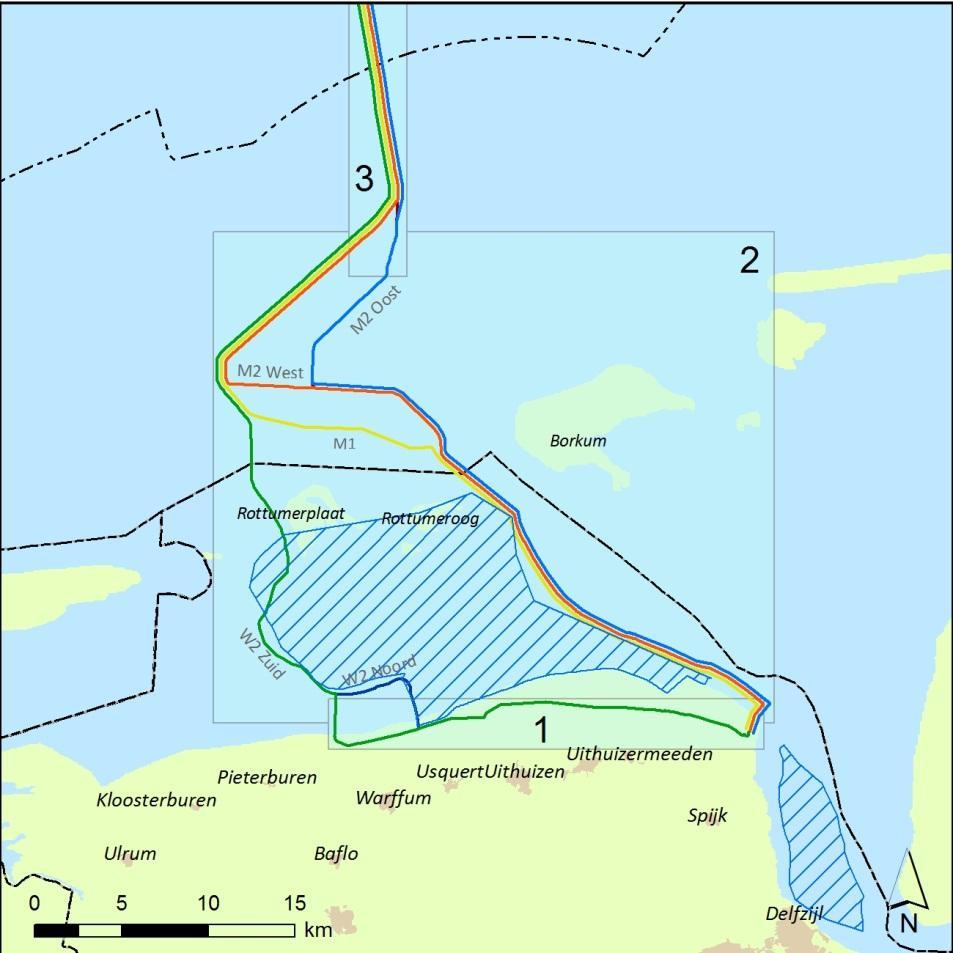 Interconnector Cobracable Nederland-Denemarken Milieueffectrapport - DEEL B Afbeelding 48 Gesloten gebieden voor visserij ten opzichte van de tracéalternatieven van COBRAcable In Afbeelding 49 is een