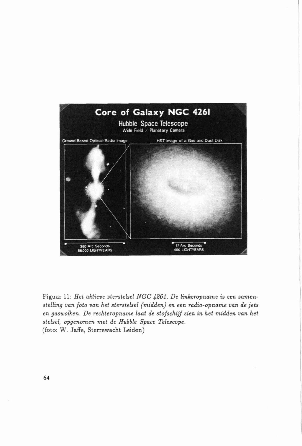 Core of Galaxy NGC 4261 Hubble Space Telescope Wide Field / Planetary Camera Ground Based OpticavRado Image HST Image of a Gas and Dust Disk 380 Arc Seconds 17 Arc Seconds v.