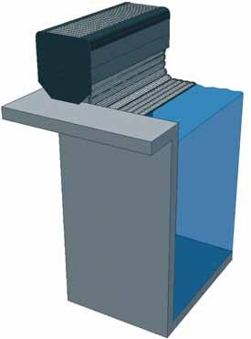 AFDEKKINGEN EN OVERKAPPINGEN Consoles : zware alumiunium koker- en rondprofielen in grijs RAL7036 (RAL 9010 wit / RAL1015 zand op aanvraag leverbaar).