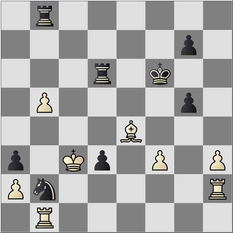 Grote winstkansen voor Noud bood nu 56.... Tc1! 57. Tc2 Txc2 58. Kxc2 Pb6 59. Kb3 Ke6 60. Kxa3 Kd6 61. Kb4 Pd5+ 62. Kc4 Pxc7 63. Kd4 Na het gespeelde 56. Pb6 volgde nog een spannend slot met 57.