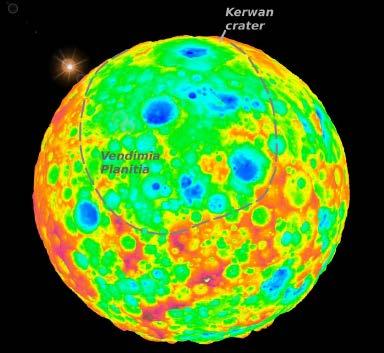 Vendimia Planitia De Dawn-foto s laten zien dat Ceres minstens drie grote planitiae heeft (grote laagvlakten, niet per se inslagkraters) die tot 800 km groot zijn en zelf bezaaid met recentere
