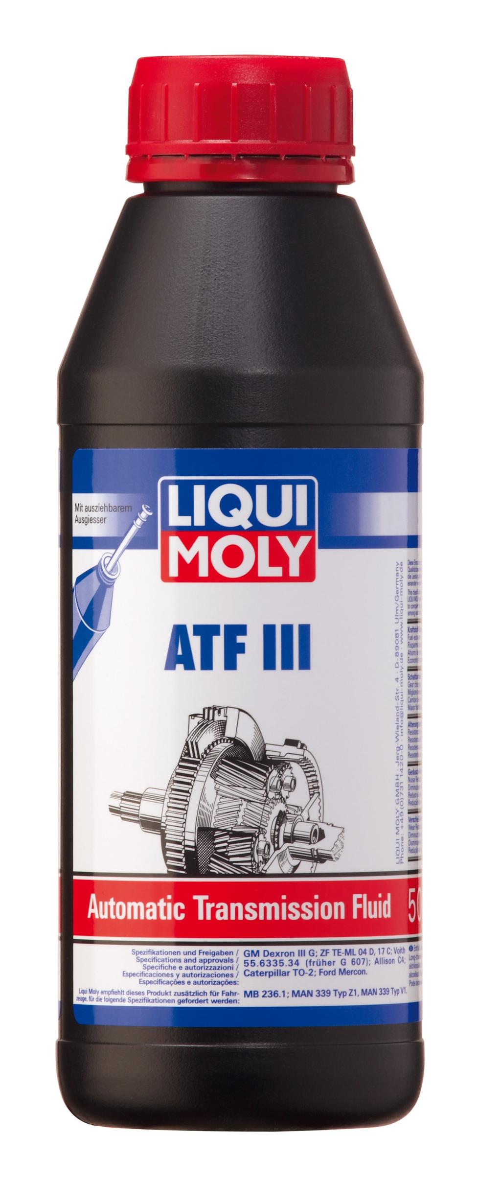 TOP TEC ATF III LIQU MOLY TOP TEC ATF III Artikelnummer: LM1405 500 ML Artikelnummer: LM1885 1 L Artikelnummer: LM2499 5 L Artikelnummer: LM1058 20 L Artikelnummer: LM1246 60 L Artikelnummer: LM1245