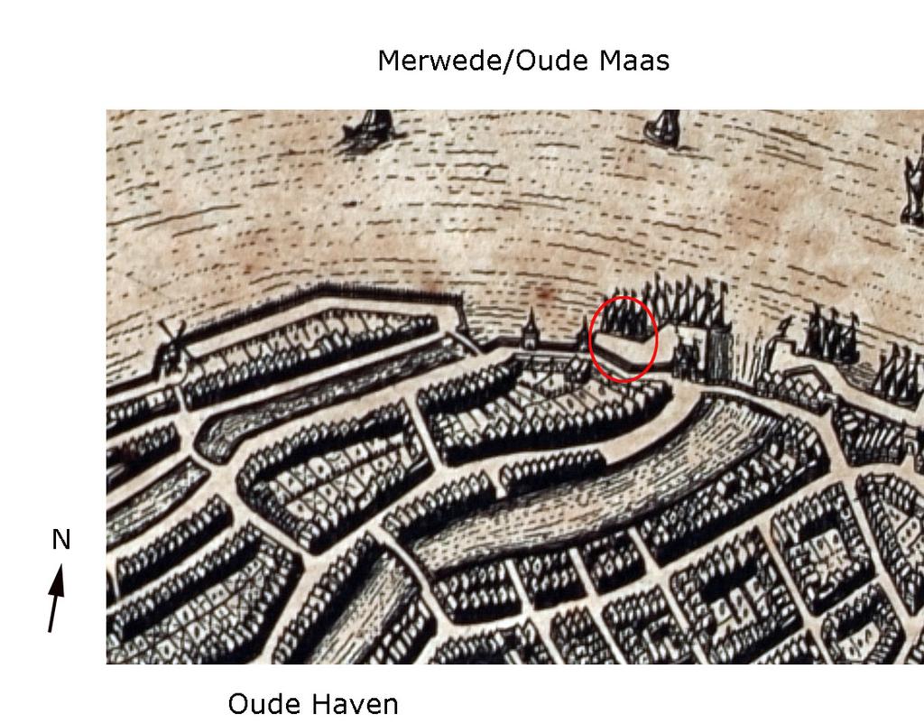 Vanaf de 16e eeuw is de locatie op kaarten aangegeven. Op één van de oudste, betrouwbare kaarten is te zien dat er in eerste instantie alleen vóór de Groothoofdspoort een beschoeide kade aanwezig is.