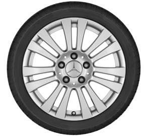 Mercedes-Benz lichtmetalen velgen 8 Vijfspaaks velg Velg: 7,5 J x 17 ET 47 I band: 225/45 R17 A204 401 8702 9765 328,21 A204 401 9002 9765 341,11 Mercedes-Benz lichtmetalen velgen 8 Zevenspaaks velg