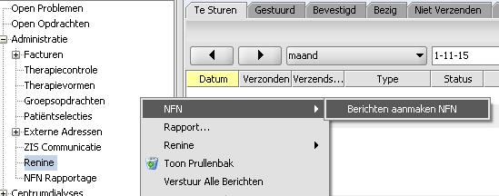 3. Het aanmaken en versturen van de berichten -maakt berichten aan van de KK-records van patiënten met consent en een Reninenummer in Diamant.