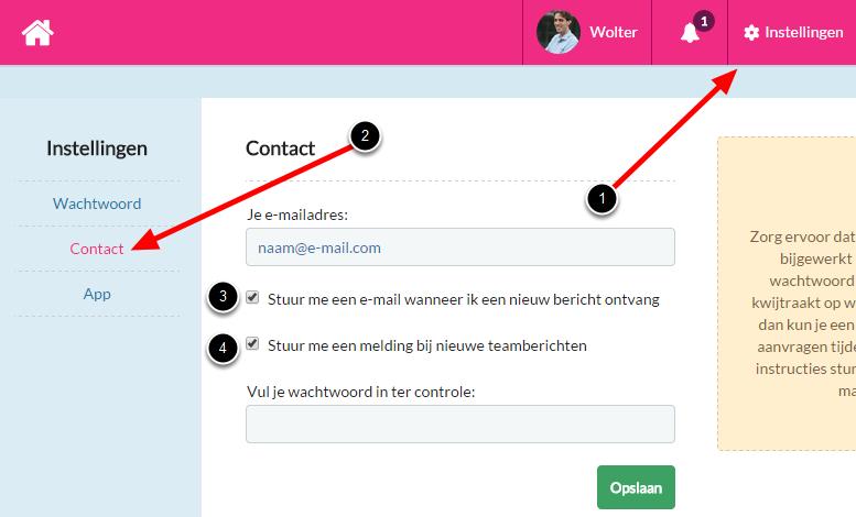 Notificaties in- of uitschakelen (Ons Berichten) Het is mogelijk om twee vormen van notificaties in te stellen. De eerste vorm is een e- mailnotificatie.