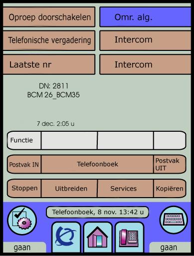 6 Aan de slag met de IP Phone 2007 In Afbeelding 3 wordt een voorbeeld van de display weergegeven en wordt elk gebied beschreven.