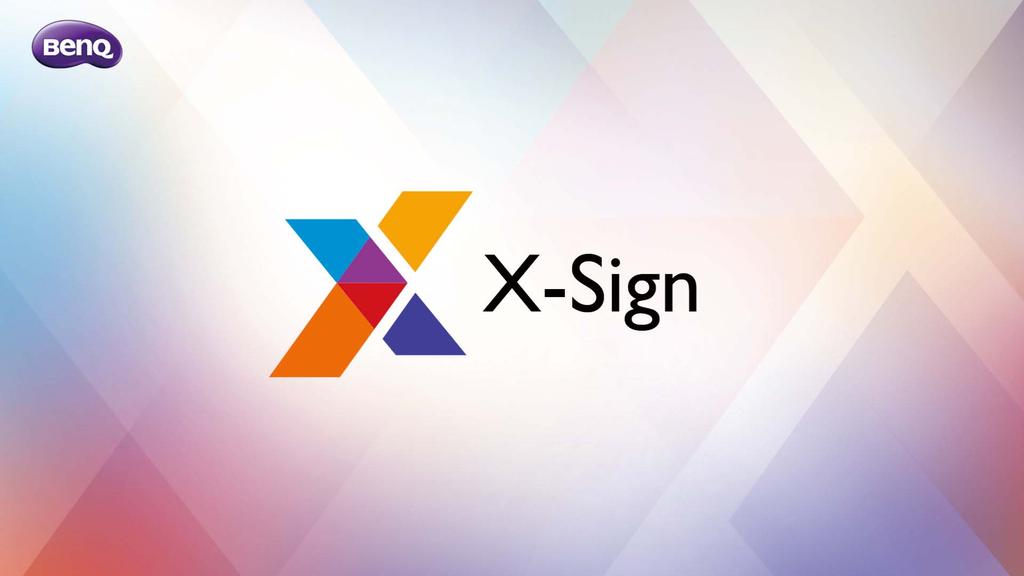50 Werken met Android OS X-Sign Tik op om X-Sign te starten. X-Sign is een app om content af te spelen. Gebruikers kunnen content op hun pc's of laptops bewerken met X-Sign Designer.
