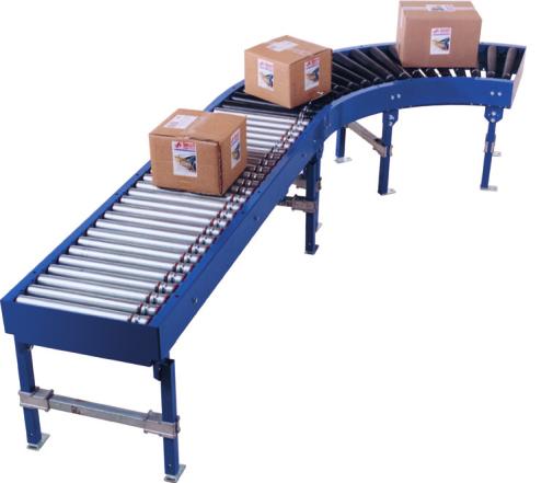 10 RCLA ROLLENCONVEYOR AANGEDREVEN DOOR RIEMEN VOOR LASTEN TOT 40 KG/M De RCLA is een conveyor die lasten met vlakke bodem onder lichte druk kan accumuleren.