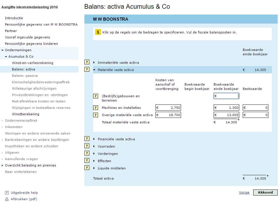 Zie Balans Activa uit de jaarrekening 2016 voor de totale boekwaarde einde boekjaar.