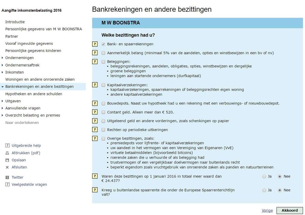 Bij dit onderdeel geven wij in de presentatie en syllabus geen verdere uitleg. Beantwoord de vragen en klik indien nodig op een vraagteken voor meer informatie.