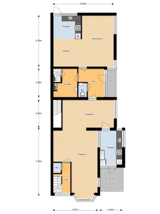 Plattegrond Kruisstraat 17