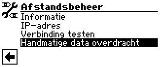 Op het scherm verschijnt het menu Serienummer ingeven De verbinding met de afstandsbeheer server wordt tot stand gebracht en de gegevens worden doorgestuurd Voer het serienummer van de warmtepomp in.