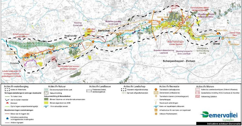8. ACTIES TER REALISATIE VAN DE DEMERVISIE Naar gelang opportuniteiten, gebiedsspecifieke ontwikkelingen en beschikbaarheid van middelen zal deze visie gefaseerd op terrein gerealiseerd worden.