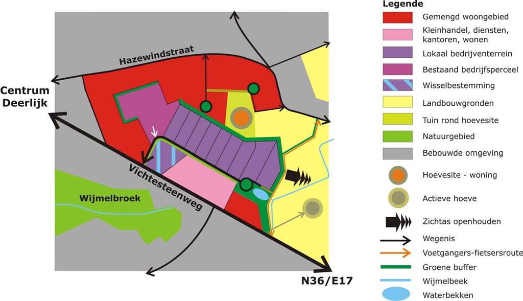 7 Structuurschets voor het plangebied De structuurschets bevat de volgende elementen: stedelijk woongebied 1.