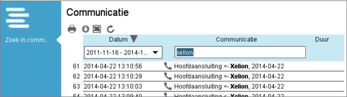 7.3 Je communicatie geschiedenis bekijken Om al je communicatie te zien en doorzoeken klik je weer op het communicatie icoon in de startbar en klik je daarna onderaan het dropdown menu op Alle