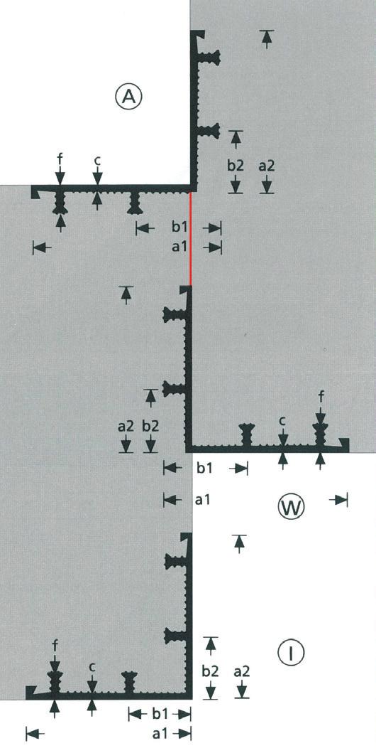 de binnenzijde DIN 18541, Deel 2 a1/a2 b1/b2 c f N AA 240 angle A 136/120 61/45 4,5 30 4 AA 240 angle W 136/120 61/45 4,5 30 4 AA 240 angle I 120/120 45/45 4,5 30 4 AA 320 angle A 181/165 68/52 4,5