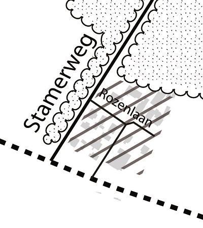 Deelgebied 3 Rozenlaan e.o. Dit buurtje bestaat uit slechts zo n 20 tal woningen en het Pannenkoekenhuis de Wensput. De woningen worden ontsloten vanaf de Stamerweg en Rozenlaan.