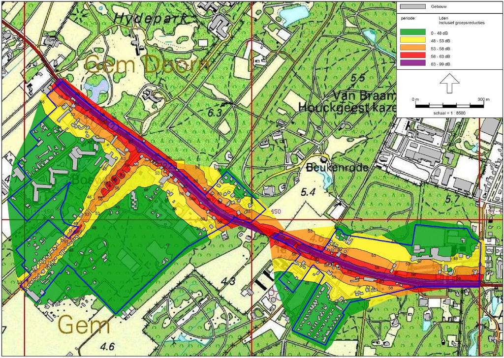 Integraal milieuadvies beheersverordening Woongebied Doorn, gemeente Utrechtse Heuvelrug Figuur 2 geluid contourenkaart wegverkeer (incl. art.