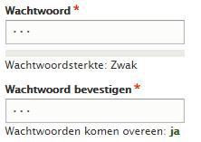 leestekens, niet bevestigd Zwak