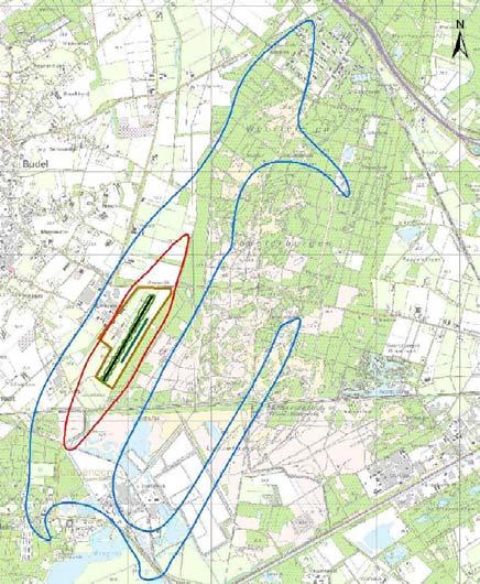 8 L den -contourwaarde in vrijwel alle gevallen binnen de grens van het luchthavengebied zal komen te liggen.