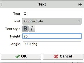 Wijzig als je wil het lettertype, de Text-style, en de lettergrote, klik daarna op de OK-knop. EXTRUDEREN Nu hebben we een platte letter.