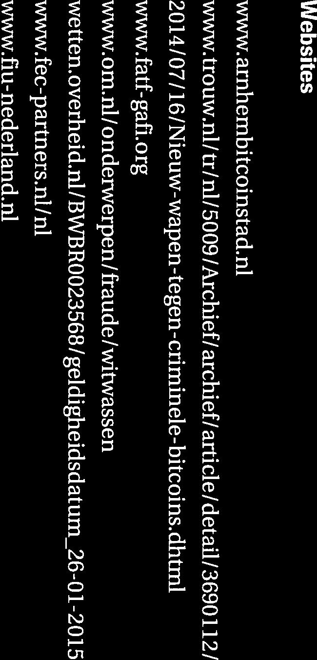 Wat is witwassen eigenlijk? 23 Websites www. arnhembitcoinstad.nl www.trouw.nl/ trl nu 5009/Archief! archief! article / detail!