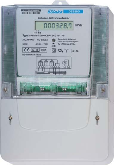 Deze 1-fase kwh meter meet de stroom tussen de ingang en uitgang (directe meting) en bepaald zodoende het werkelijk opgenomen vermogen.