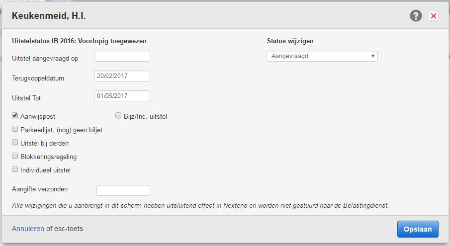 11 Hier kunt u de klant markeren als Aanwijspost. Vul zelf de nieuwe inleverdatum in (per klant) bij Tot. Dit veld maakt overigens geen deel uit van de verzending.