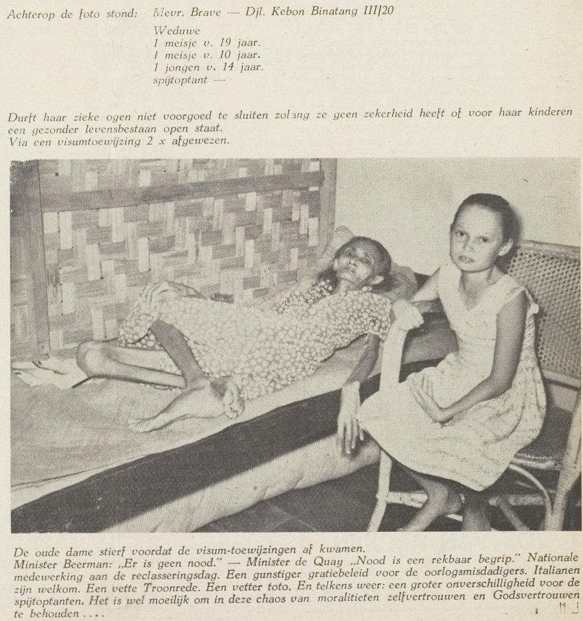 Bijlagen NASSI Tong Tong riep op tot het inzenden van foto s van spijtoptanten in Indonesië. Deze foto verscheen op 15 oktober 1960 in het tijdschrift.