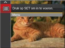 Menu instellingen foto-opname Modus: 1. Druk op de knop in de fotoopnamemodus en druk op de knop omhoog/omlaag om te selecteren. 5.