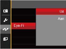 Instellen van Eye-Fi-kaart verbindings modus Deze camera ondersteunt de draadloze verbinding voor Eye-Fi geheugenkaart, maak Eye-Fi verbinding mogelijk door de onderstaande stappen te volgen. 1.