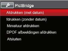 Het PictBridge-menu gebruiken Nadat u op de printer de USB-modus hebt ingesteld, verschijnt het PictBridge-menu.
