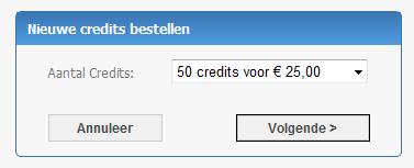 3 Credits inkopen Wanneer uw onvoldoende credits heeft, kunt u eenvoudig credits inkopen via